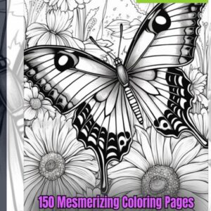BEAUTIFUL BUTTERFLIES150 Coloring Pages